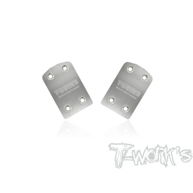 T-WORKS XB4'21  Rear Chassis Skid Protector Stainless Steel ( Xray XB4'21 ) 2pcs.
