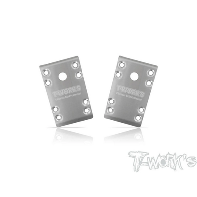 T-WORKS B74 Front Chassis Skid Protector Stainless Steel ( Team Associated RC10 B74 ) 2pcs.