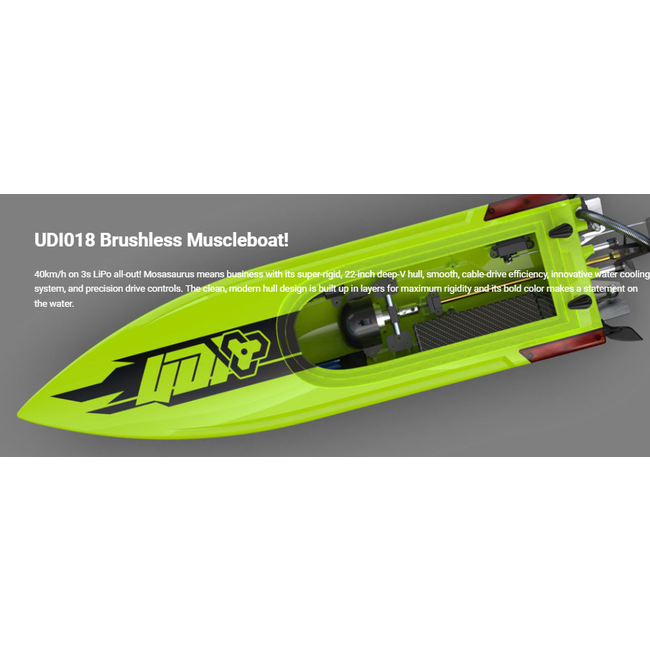 UDI 2.4G Brushless RC High Speed Boat (11.1v 22") Self righting 40klm