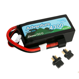GENS ACE Gens Ace G-Tech 3S Adventure 4300mAh 60C 11.4V Soft Pack Lipo Battery (1TO3) Deans & XT60  HV