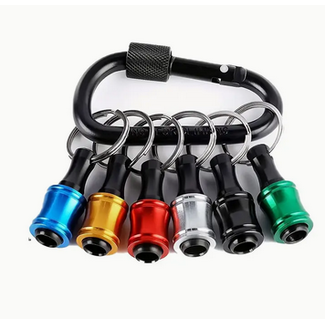 Ace 1/4" tool holders   With carabina clip Keychain.  Quick Release Easy Change, Screwdriver Bit Holders