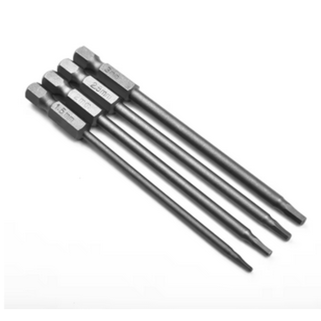 ace 1/4" hex driver bits  1.5mm 2.0mm 2.5mm 3.0mm