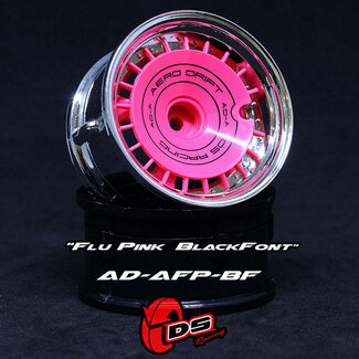 MST DS RACING  AERO DRIFT Wheel Cover - Sloped Flu Pink w/ Black Font