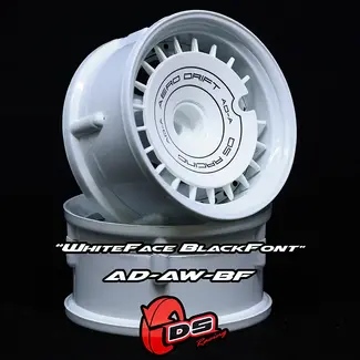DS RACING DS RACING  AERO DRIFT Wheel Cover - Slope White w/ Black Font