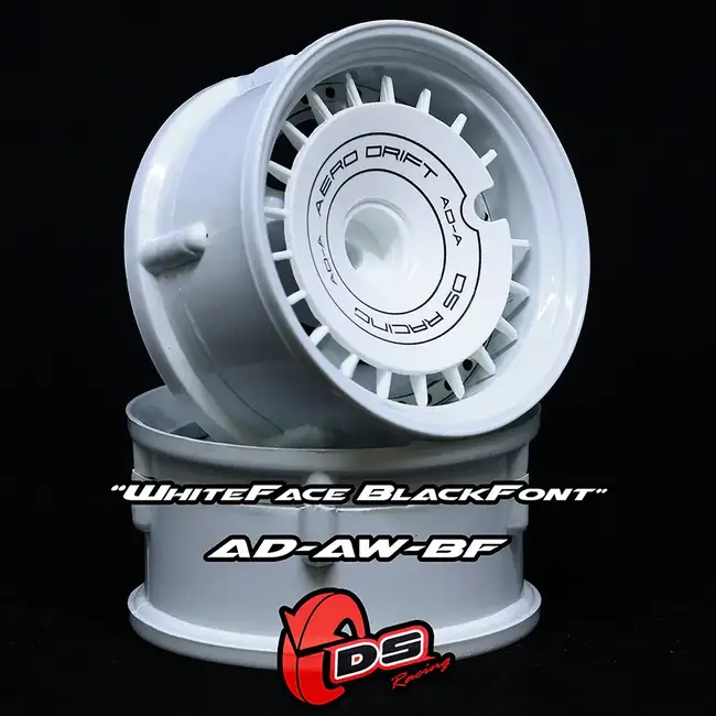 DS RACING  AERO DRIFT Wheel Cover - Slope White w/ Black Font