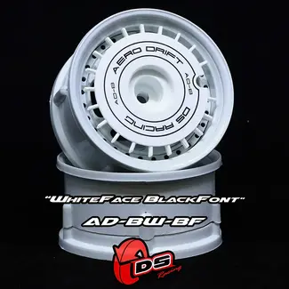 DS RACING DS RACING  AERO DRIFT Wheel Cover - Flat White w/ Black Font