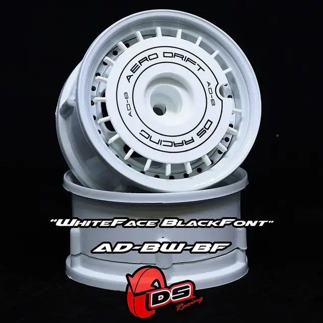 DS RACING  AERO DRIFT Wheel Cover - Flat White w/ Black Font