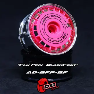 DS RACING DS RACING  AERO DRIFT Wheel Cover - Flat Flu Pink w/ Black Font
