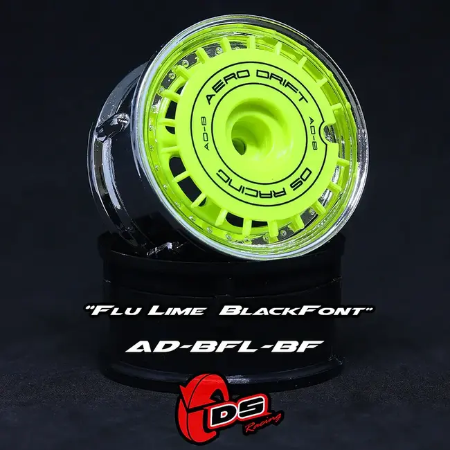 DS RACING  AERO DRIFT Wheel Cover - Flat Flu Lime w/ Black Font