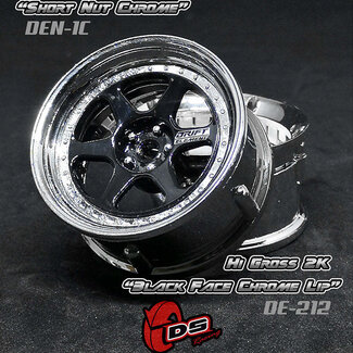 DS RACING DS RACING DE 6 Spoke Wheel Set - Hi Gloss 2K Black/Chrome