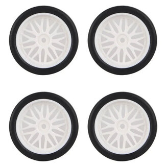 LDRC LDRC LA0034W LD18 RUBBER Tyres MTD White Wheels (4pce)