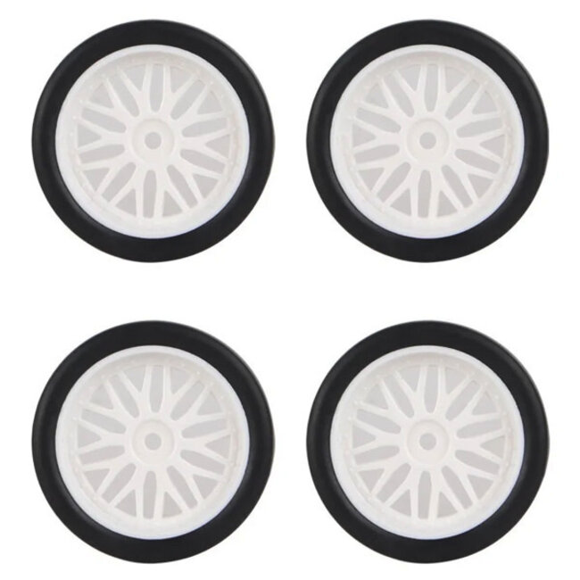 LDRC LA0034W LD18 RUBBER Tyres MTD White Wheels (4pce)