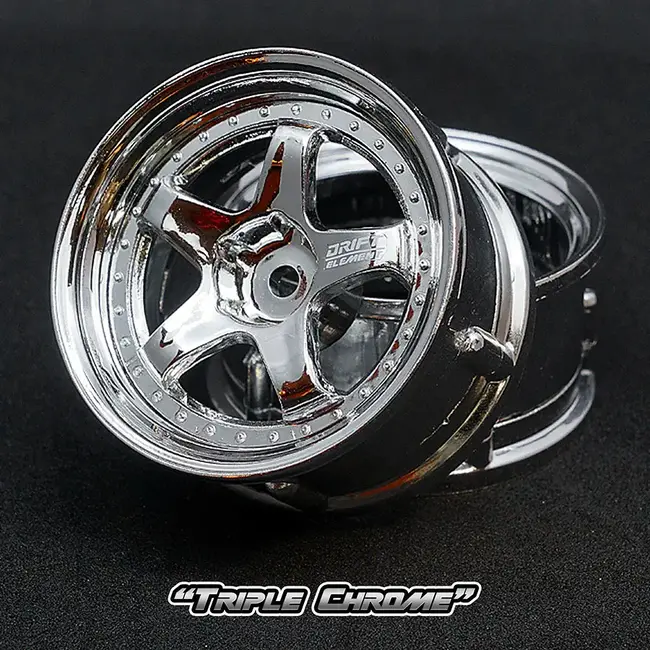 DS RACING  DE 5 Spoke Wheel Set - Triple Chrome