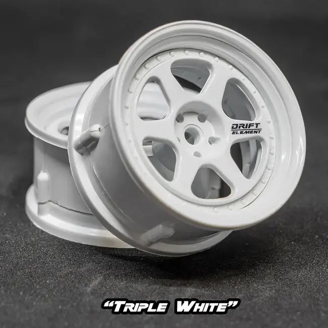 DS RACING  DE 6 Spoke Wheel Set - Triple White