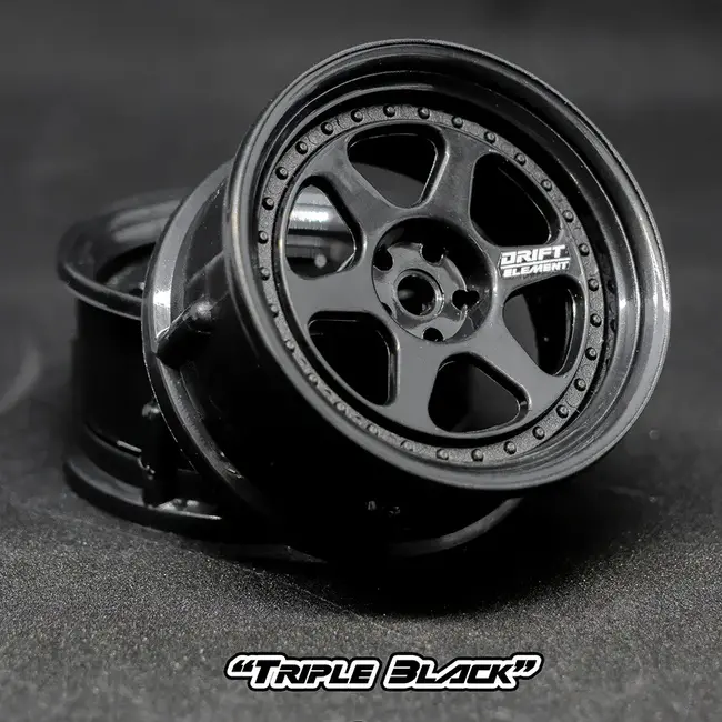 DS RACING  DE 6 Spoke Wheel Set - Triple Black