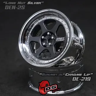 DS RACING DS RACING  DE 6 Spoke Wheel Set - Gunmetal/Chrome