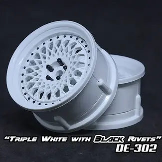 DS RACING DS RACING  DE Mesh Wheel Set - Triple White w/ Black Rivets