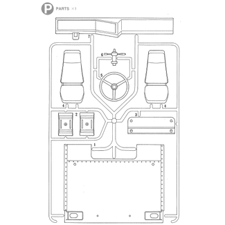 TAMIYA TAMIYA GLOBE LINER P PARTS REAR BODY PANEL & INTERIOR