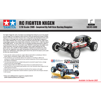 TAMIYA TAMIYA RC FIGHTER NXGEN - Inspired By Full Size Racing Bugg 1/10 Scale 2WD KIT  ESC INCLUDED REQUIRES TX, RX, ESC, BATTERY CHARGER & PAINT.