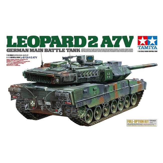 TAMIYA R/C LEOPARD 2 A7V TANK KIT W/OPTIONS KIT