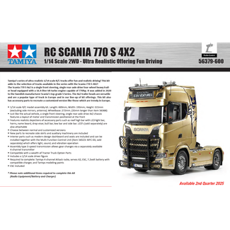 TAMIYA TAMIYA SCANIA 770 S 4X2 1/14 R/C TRUCK KIT