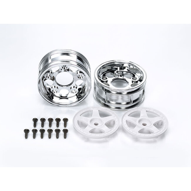 TAMIYA 1/10 SCALE 5-SPOKE TWO-PIECE WHEELS (1 PAIR)