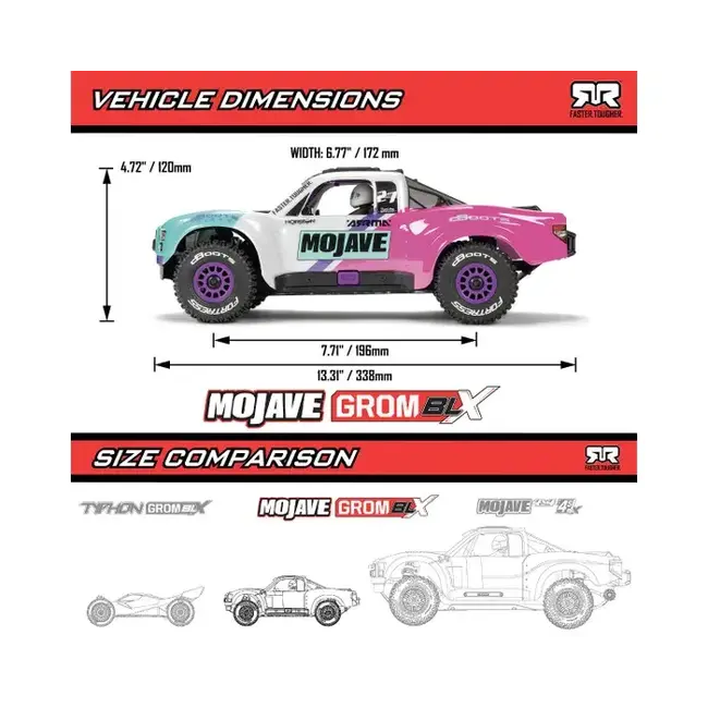 Arrma Mojave Grom 223S DSC Brushless 1/16 4x4 Desert Truck RTR