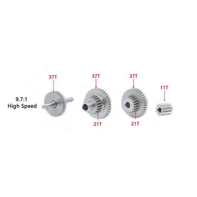 ACE METAL TRANSMITION GEARS TRX4M HIGH SPEED Overdrive Gears:  9.7:1 ➔High Speed