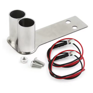 ACE IMPORTS ACE SS EXHAUST DUAL  WITH 5MM RED LED & MOUNT SCREWS