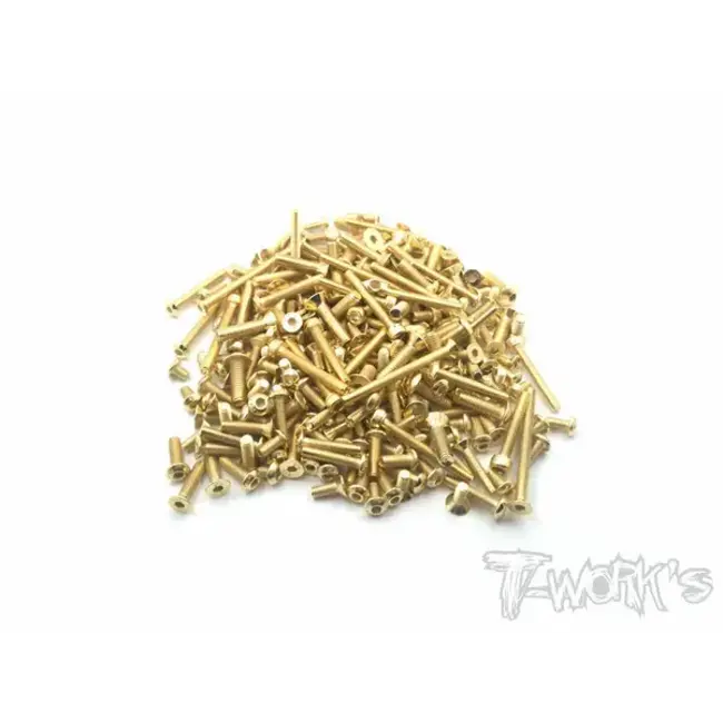 T-WORKS GSS-RC10B7 Gold Plated Steel Screw Set 111pcs.( For Team Associated RC10 B7/B7D )
