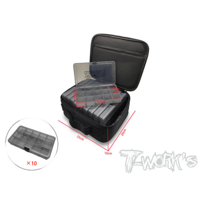 T-WORKS TT-119-B T-Work's Multi-function Bag with 10 of 15 Case Hardware Storage Boxes