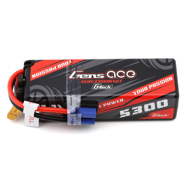 Gens Ace G-Tech 3S 5300mAh 60C 11.1V Hardcase/Hardwired Lipo Battery (EC5)