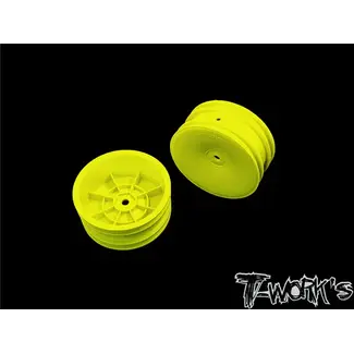 TWORKS T-WORKS 2.2" 12mm Hex Front Wheel YELLOW (B6.1/6.2/RB5/RB6/RB7/YZ2/XB2 ) 2pcs - TE-218-AY