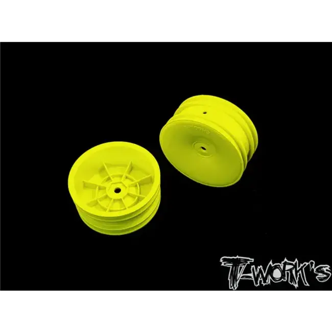 T-WORKS 2.2" 12mm Hex Front Wheel YELLOW (B6.1/6.2/RB5/RB6/RB7/YZ2/XB2 ) 2pcs - TE-218-AY