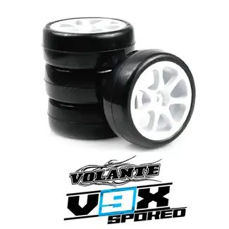 RCMAKER Volante V9X Evolution 36R Premium Pre-Glued Tire Set - Spoked Rim (4)