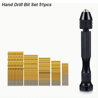ACE RADIO CONTROLLED MODELS ACE RC Three-claw 0.3-3.4mm Hand Twist Drill Hand Drilling Tool PIN VICE INCLUDES 50 TI-coated DRILLS