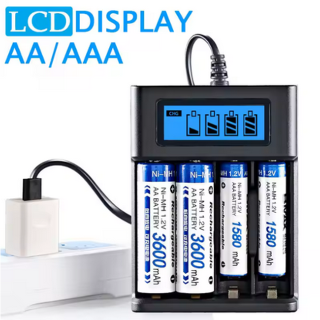 RACE LED 4XAA/AAA BATTERY CHARGER 0.5A