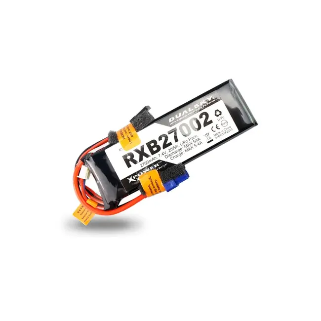 Dualsky 2700mah 2S 7.4v 25C LiPo Receiver Battery with Servo and XT60 Connector
