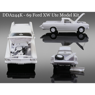 DDA COLLECTABLES DDA 1:24 Plastic Kit XW Standard Ford Ute - Sealed Body, Opening Tailgate, Opening Bonnet w/Engine, Spare Wheel & Fuel Tank Compartment