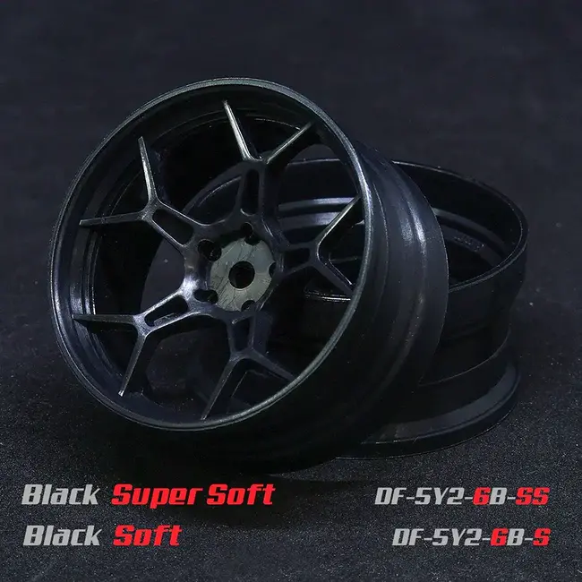 DS RACING Drift Feathery 5Y Spoke Super Soft Wheel - Black 8mm offset