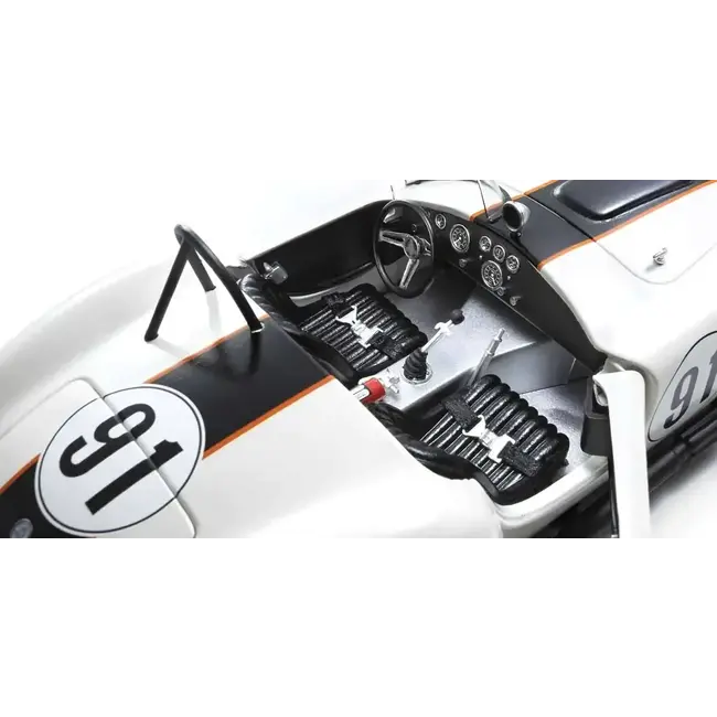 Kyosho 1/18 Shelby Cobra 427 S/C White/Dark blue Nr. 91 Essex Wire Diecast Model Car