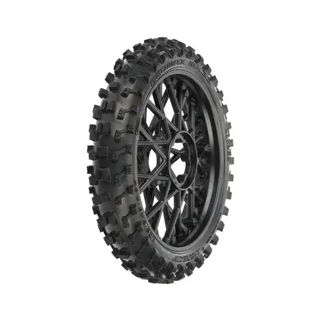 Proline Dunlop Geomax MX33 V2 Bead CR4 Front Tire Mounted on Bullyspoke Black Wheel, Promoto-MX