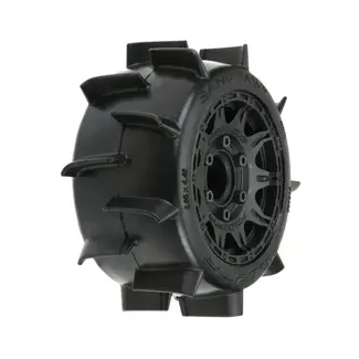 PROLINE Proline Sand Paw LP 2.8in Tyres Mounted on Raid Black 6x30 Wheels, F/R, PR10160-10