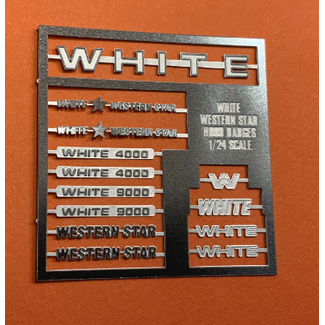 AUSLOWE AUSLOWE WHITE WESTERN STAR HOOD BADGE  SET PHOTOETCH 1/24