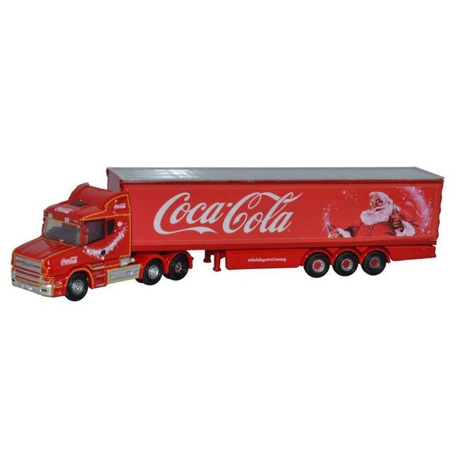 OXFORD SCANIA T CAB BOX TRAILER COCA COLA XMAS 1/148
