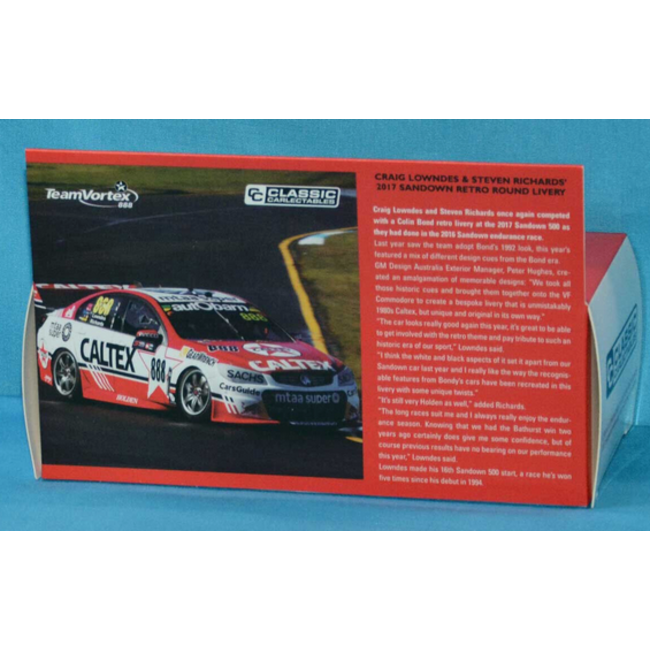 Classic Carlectables 888-22 1/43 CRAIG LOWNDES & STEVEN RICHARDS 2017 SANDOWN RETRO ROUND LIVERY  Racing Holden  VF Commodore