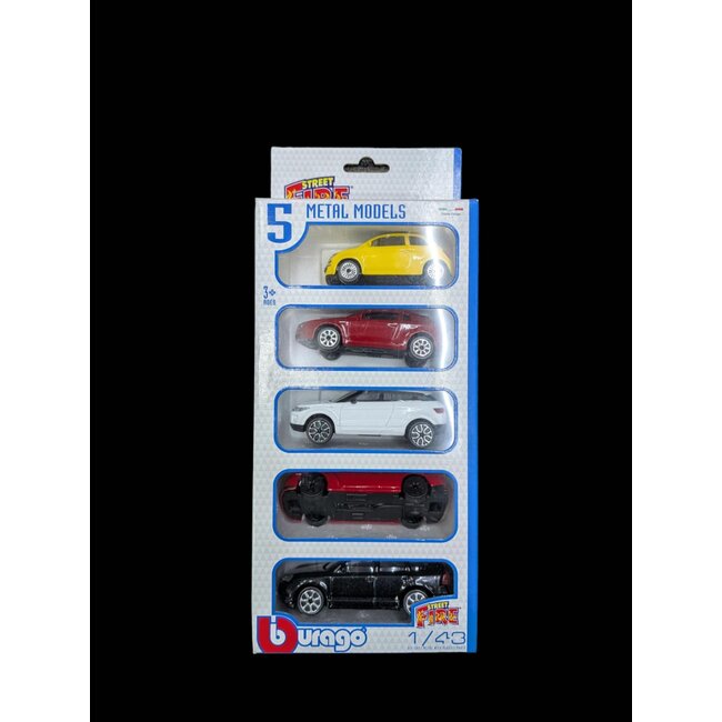BURAGO 1/43 STREET FIRE 5PK METAL CARS
