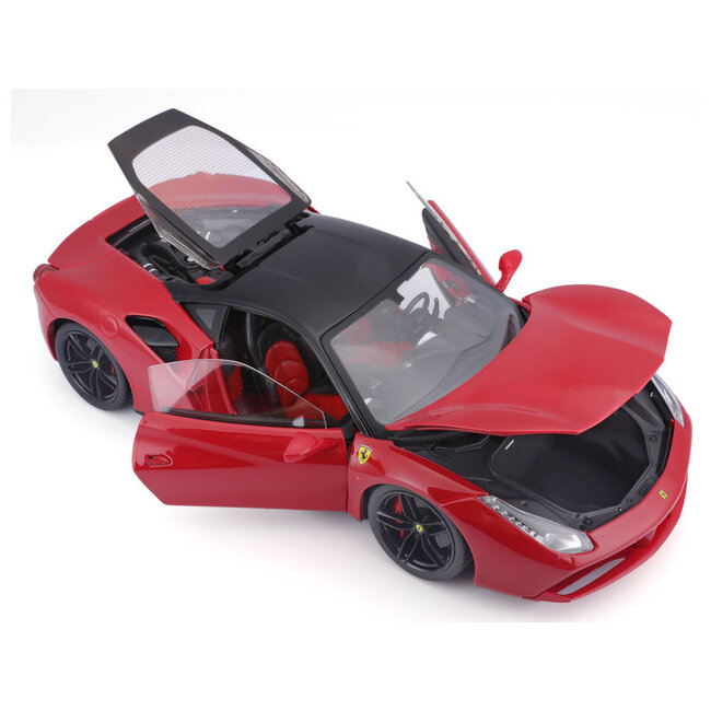 BURAGO 16905 1/18 Signature Ferrari 488 GTB Red (FACTORY 2ND 1 DOOR HANDLE GLUED ON)