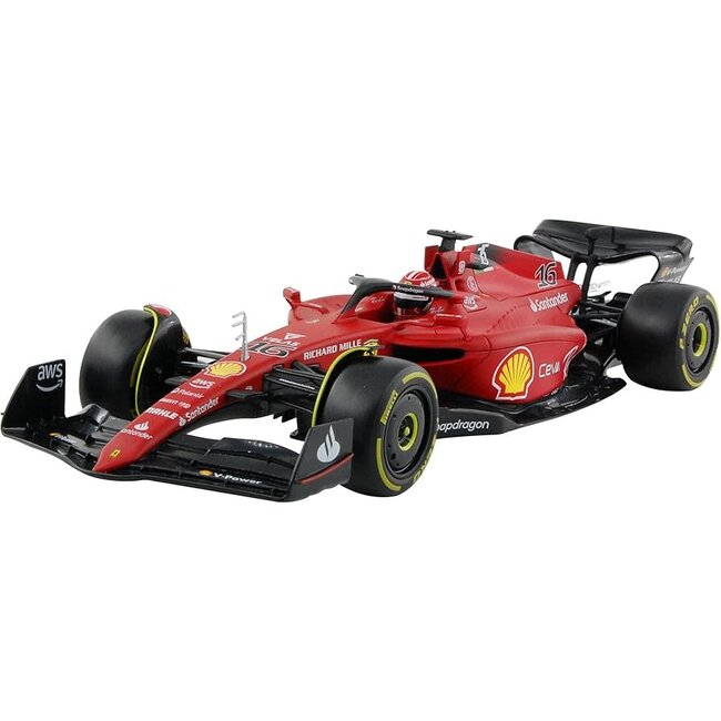 BURAGO 1/18 SCALE DIE-CAST CAR MODEL - 16811L - FERRARI F1 22 - C. LECLERC