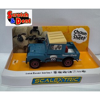 SCALEXTRIC SCRATCH & DENT SCALEXTRIC C4543 LAND ROVER SERIES 1 SHAUN THE SHEEP 1/32 SCALE SLOT CAR JEWEL CASE MISSING